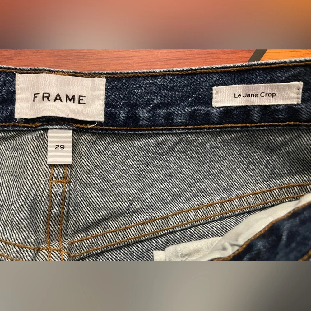 FRAME // Le Jane Crop women’s Straight Leg Blue Denim Jeans - Picture 12 of 16